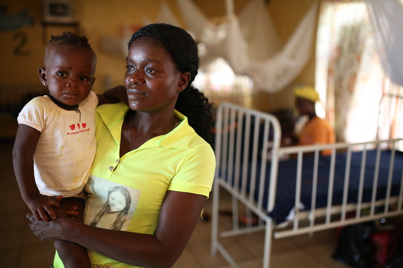 Woman and daughter in hospital in Liberia