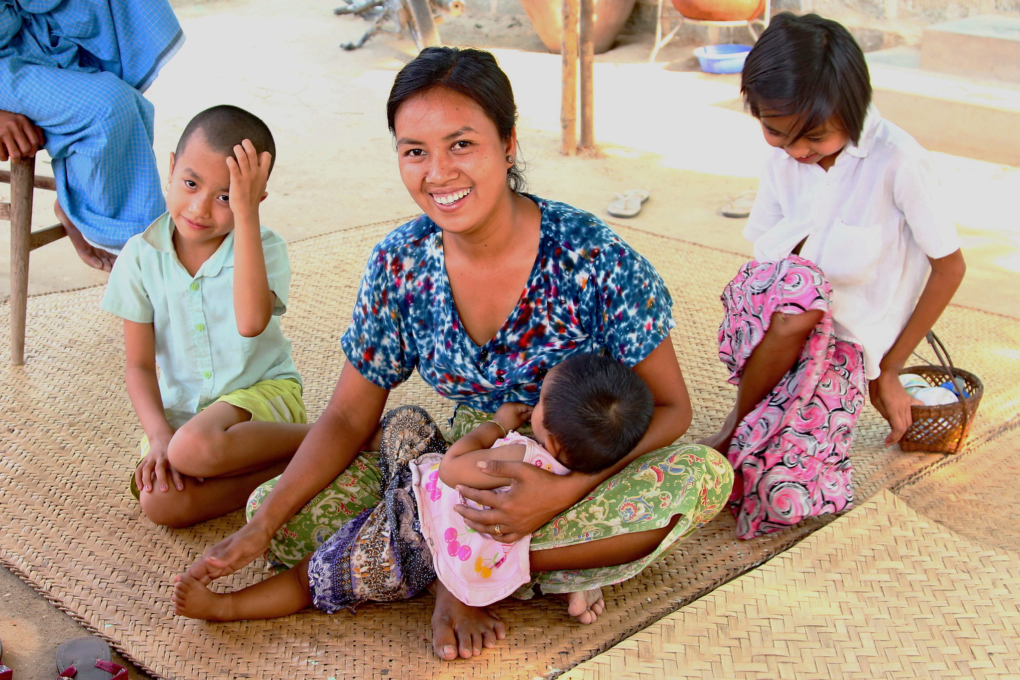 Woman with children