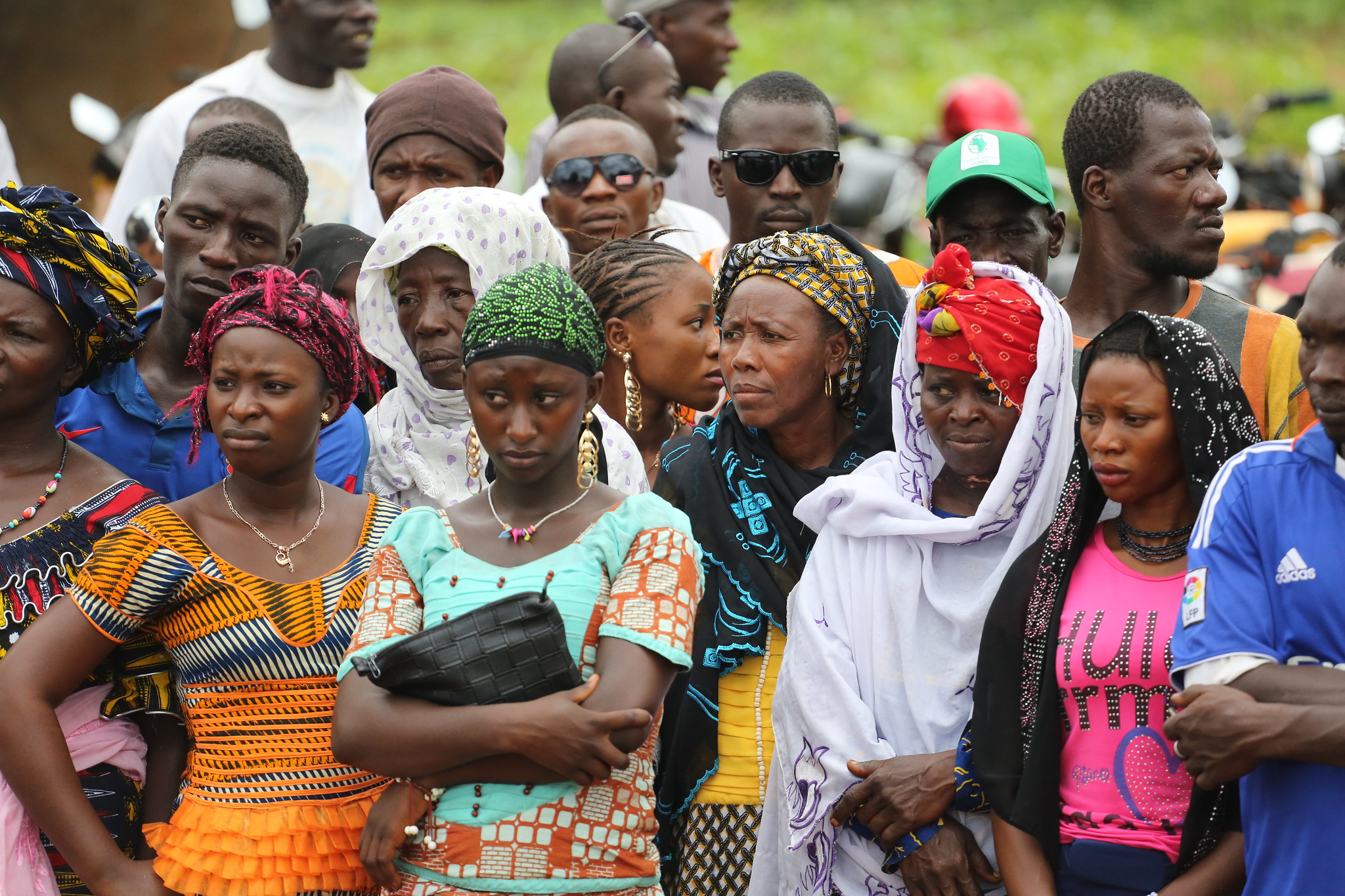 families stading together in Guinea