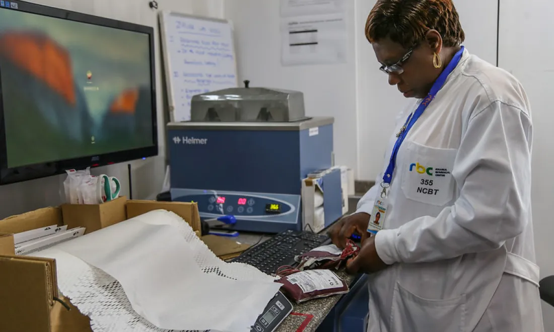 Researcher in clinic 