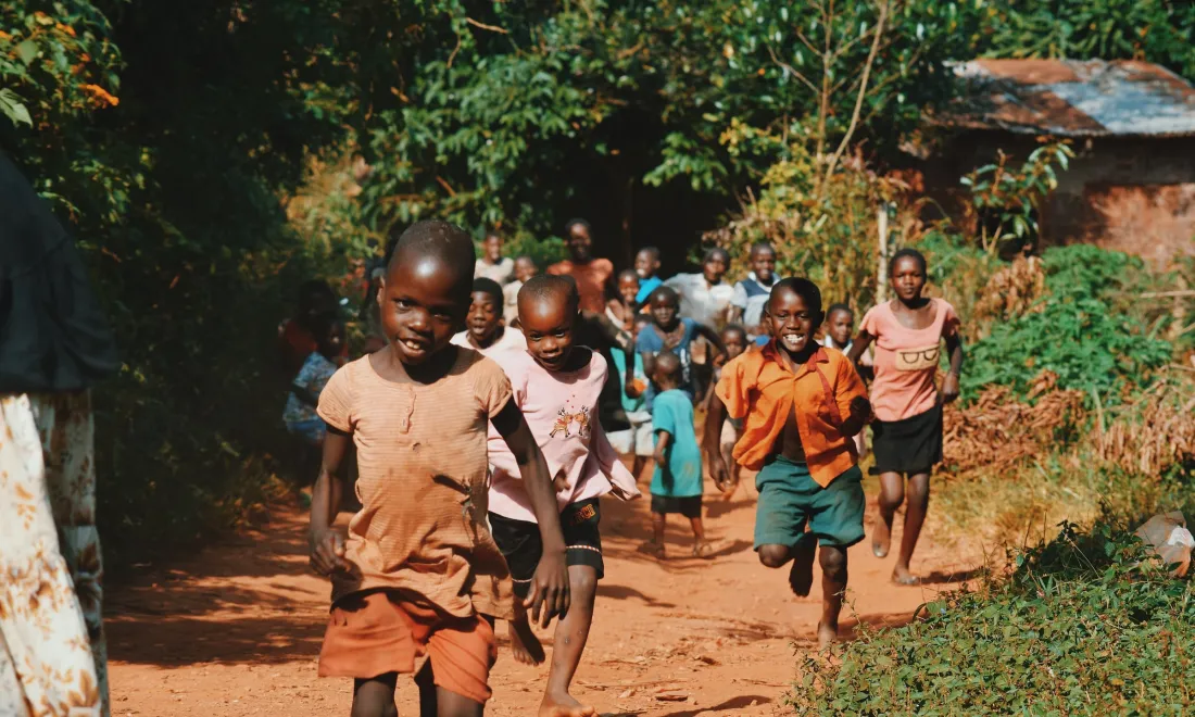 Children running