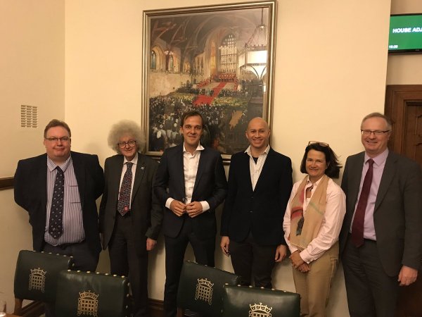 MORU's Rob van der Pluijm (centre) presents TRAC II results at the APPG malaria and NTDs in Westminster. Photo: Andrea Stewart