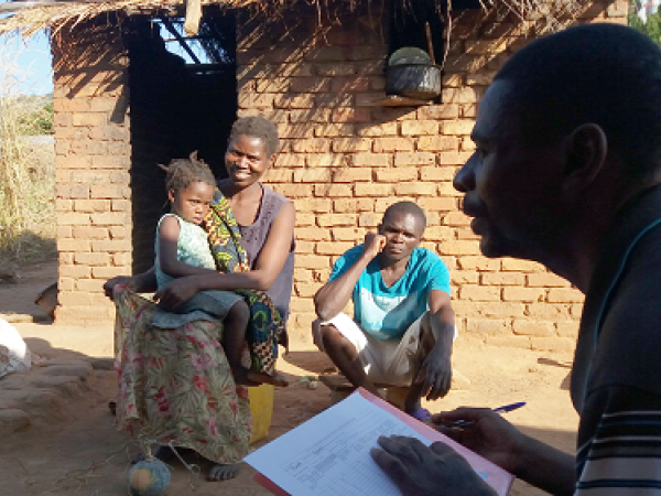 Family talking to health worker