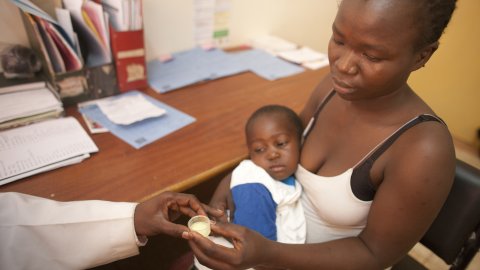 Woman holding baby