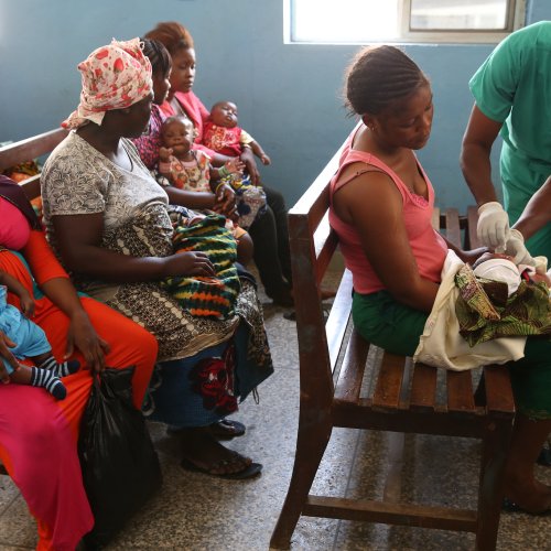 mothers and babies in health clinic, Sierra Leone