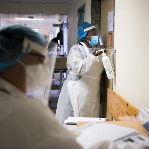 Medics in PPE on COVID-19 ward