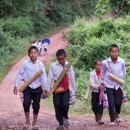 Children walking to school