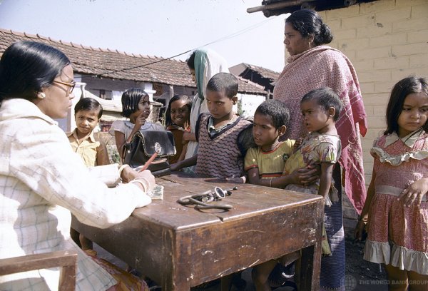 Children waiting for a medical check-up