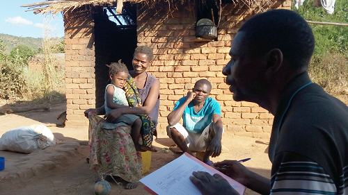 Family talking to health worker