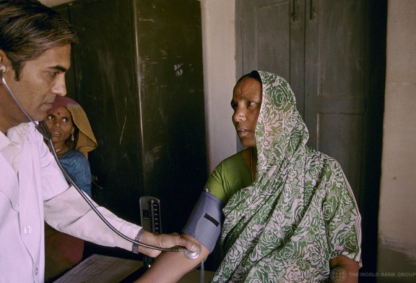 Female patient getting a medical check-up