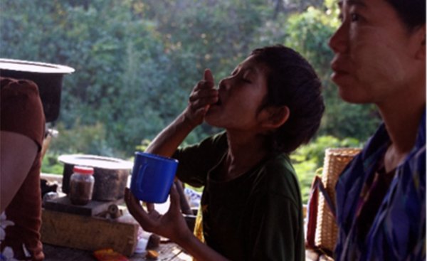 Child taking medication