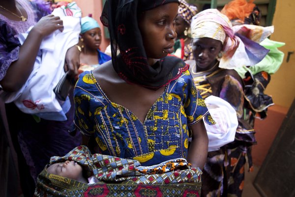 Mothers at clinic in Mali 