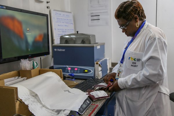 Researcher in clinic 