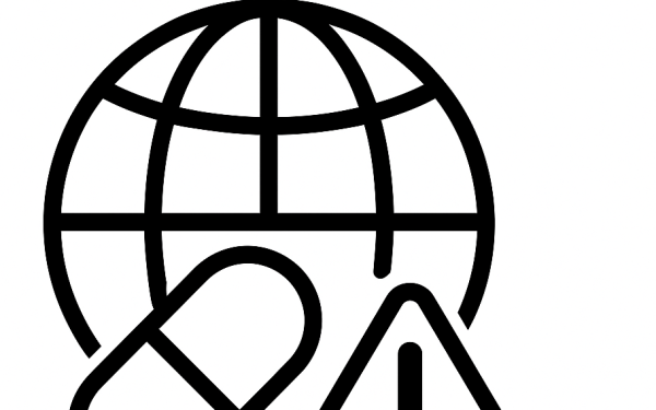 Globe icon with pill and alert symbol