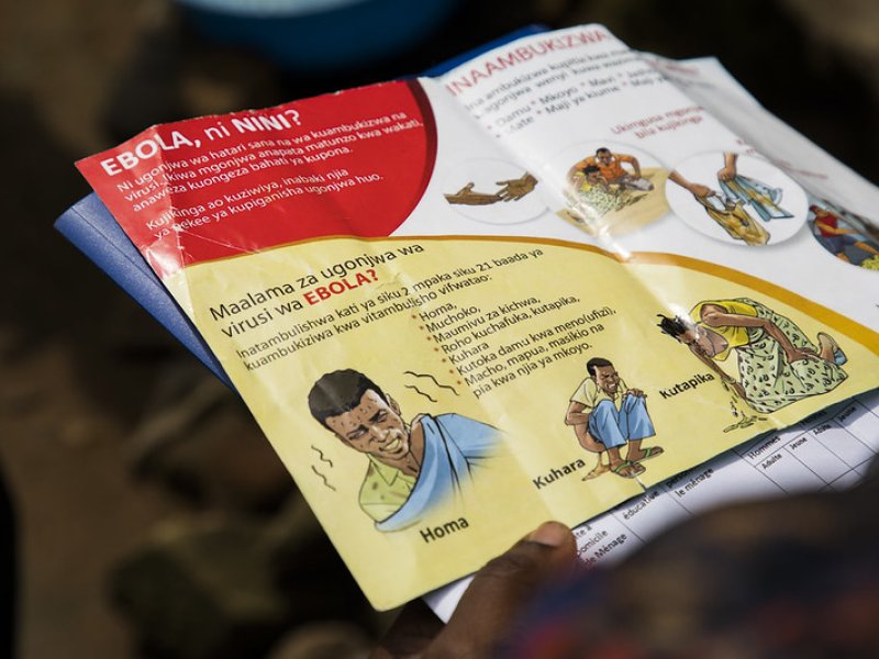 Ebola symptom leaflet photo